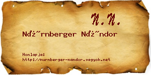 Nürnberger Nándor névjegykártya